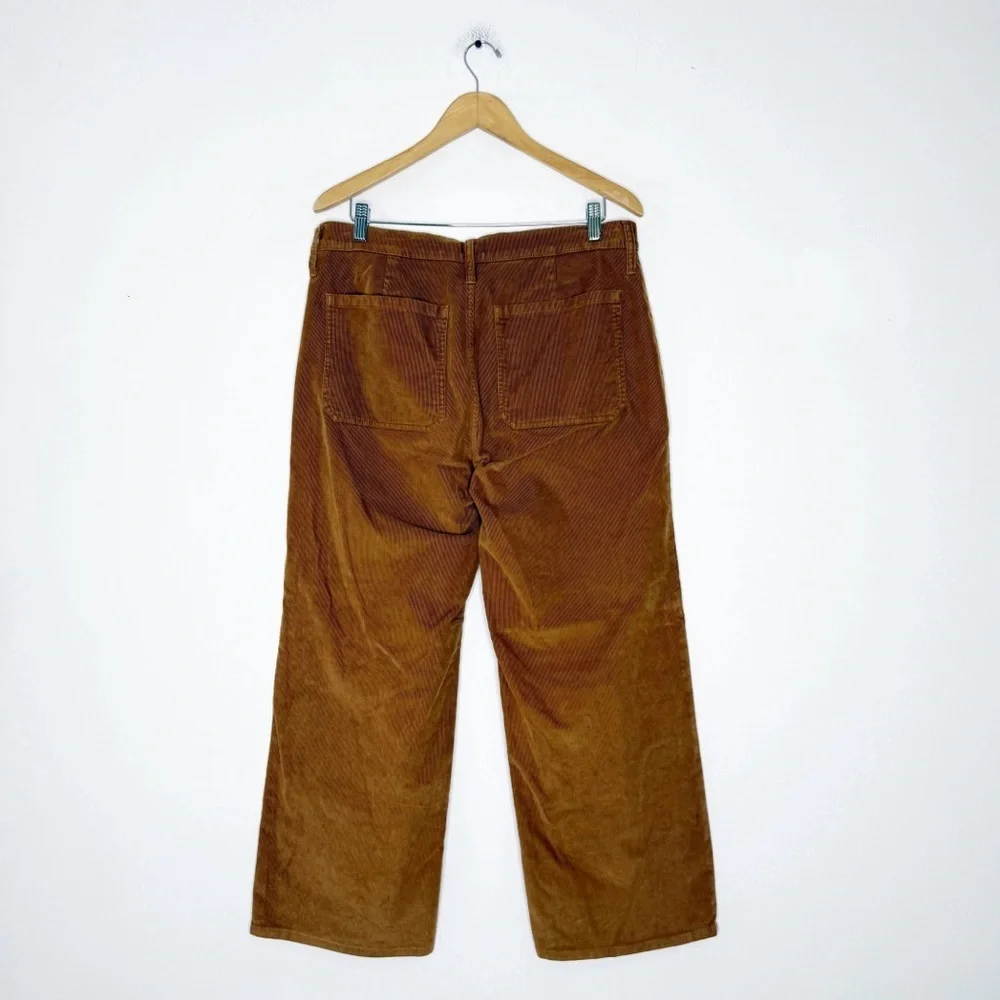 J.Crew Corduroy Wide Leg Crop Pants Brown High Rise Size 30